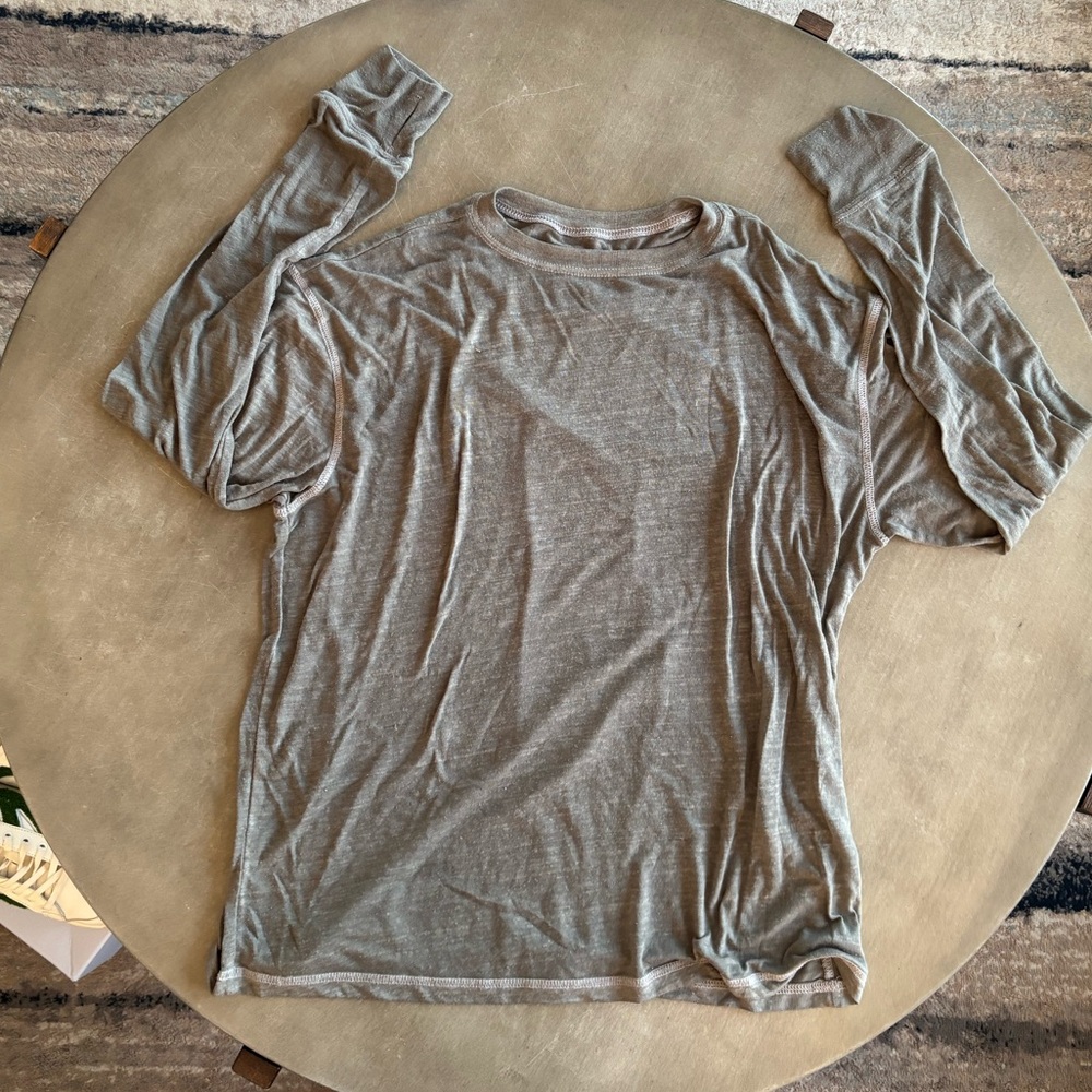 Free People Movement Light Gray Long Sleeve Top